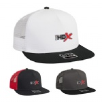Round Flat Visor Trucker Snapback Hat