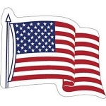 Waving Flag Sticker - Adhesive on Back