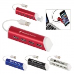4-Port Aluminum USB Hub with Phone Stand